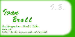ivan broll business card